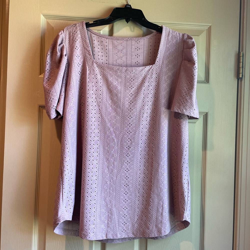 Lavender Eyelet Women's Top, Size XL